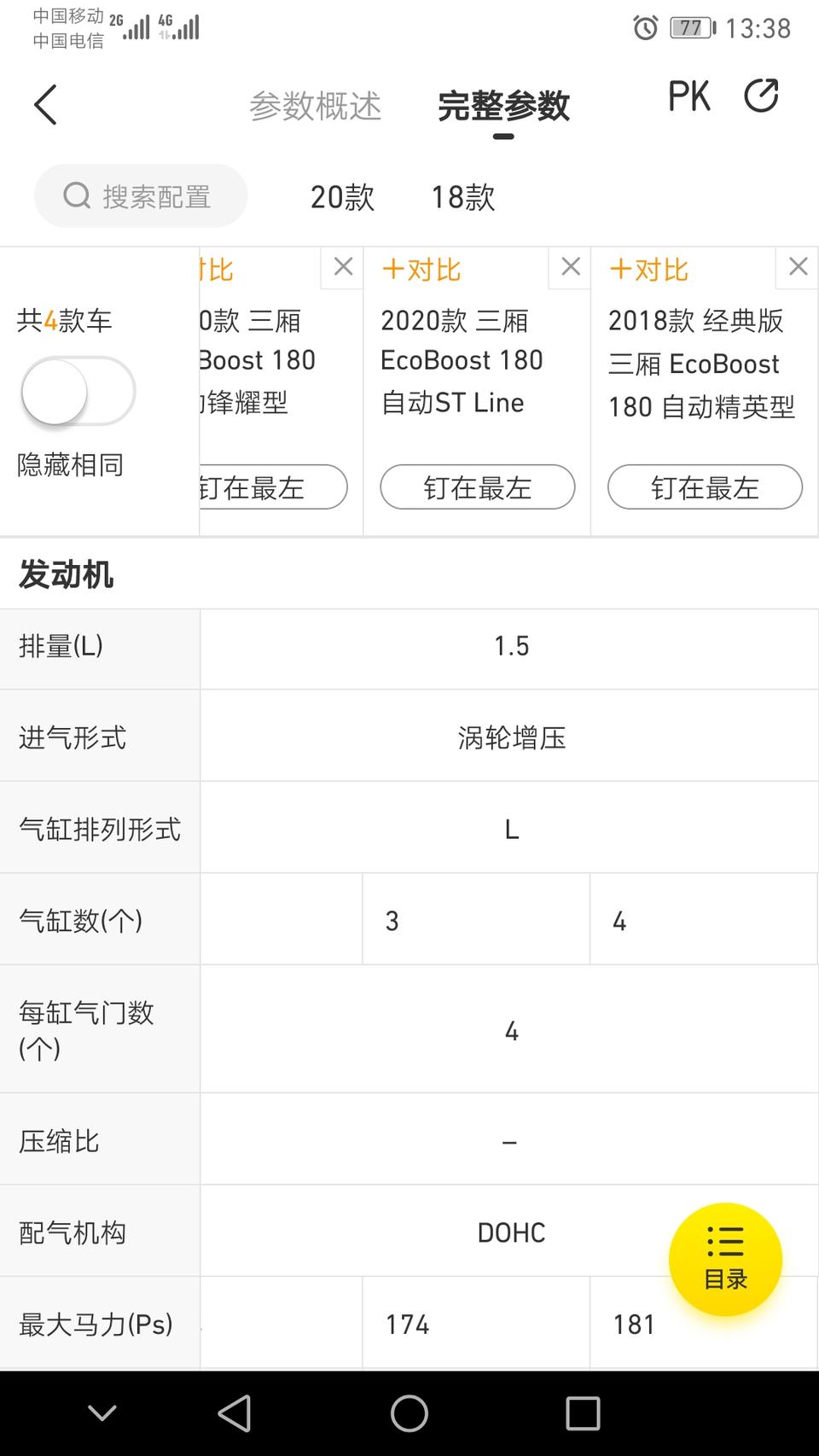 福克斯-这个气缸数是不是就是几缸发动机的意思啊。那18款的为什么是4个气缸，20款的是3个气缸。