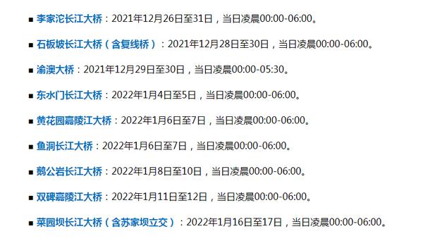 重庆桥梁限行时间表（重庆桥梁限行时间表处罚）