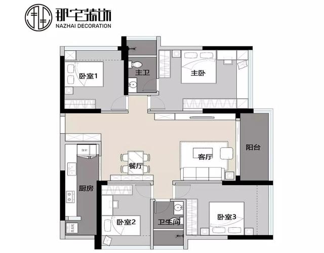 乐尚林居3栋127㎡四室，户型设计+实景图案例