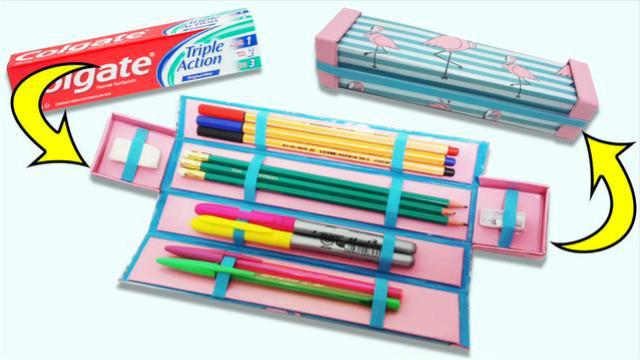 怎么用盒子做笔盒(牙膏盒制作铅笔盒)