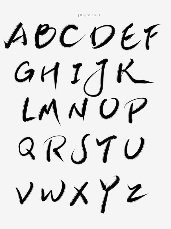 26个英文字母az大写手写字体随性潇洒png搜索网 精选免抠素材 透明png图片分享下载 Pngss Com