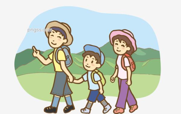 徒步家人卡通手绘png搜索网 精选免抠素材 透明png图片分享下载 Pngss Com