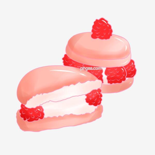 美食之甜品红桑葚夹心马卡龙小点心卡通手绘png搜索网 精选免抠素材 透明png图片分享下载 Pngss Com
