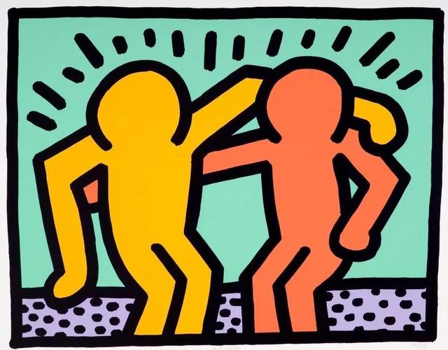 基斯·哈林《best buddies》,1990年基斯·哈林《radiant angel》