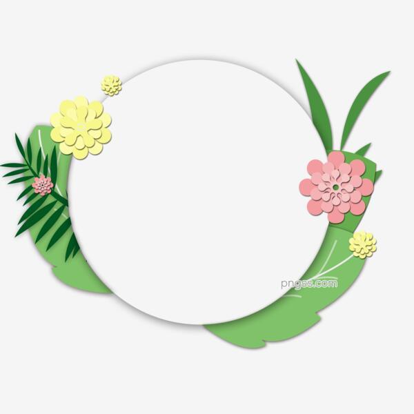 圆形花环背景花朵绿叶阴影框png搜索网 精选免抠素材 透明png图片分享下载 Pngss Com