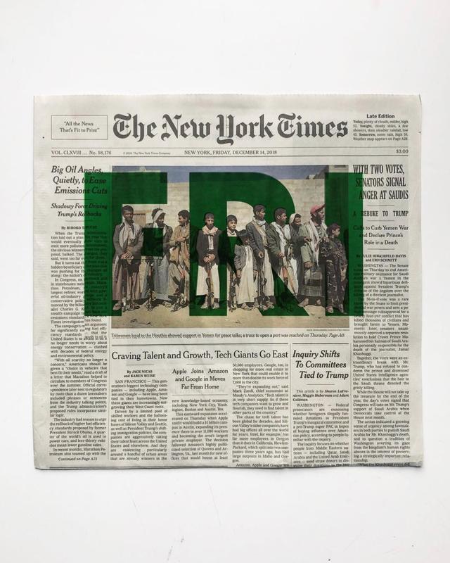 艺术与设计 - 《纽约时报》头版变成渐变色天空,他将报纸变成一扇窗