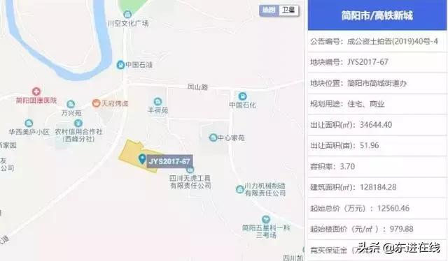 东进,东进·简阳市高铁新城土拍52亩,信号来了-成都楼讯