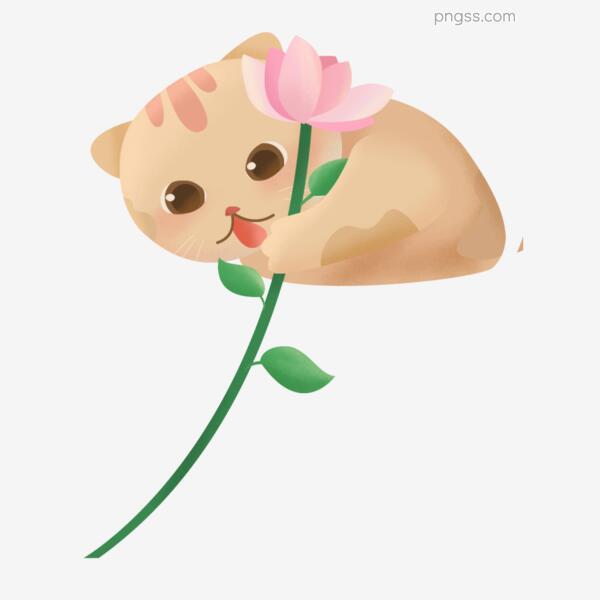 拿花猫咪卡通透明素材png搜索网 精选免抠素材 透明png图片分享下载 Pngss Com