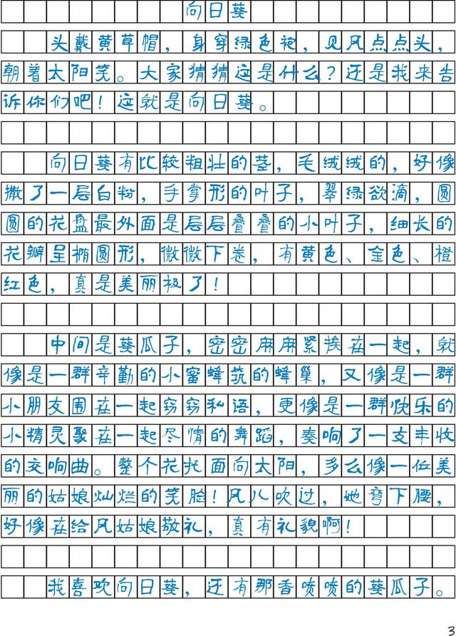 观察向日葵日记作文300字 优秀作文网