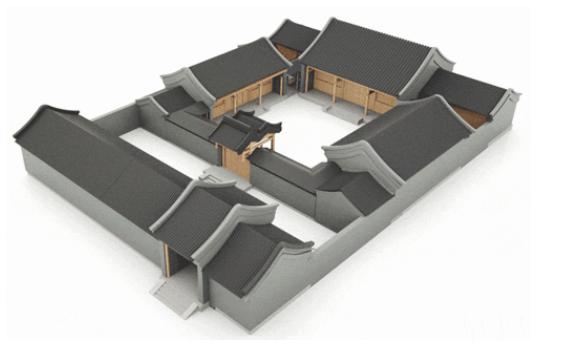 很显然,这种四合院只有一个院子,只进一个大门,因此叫 一进四合院或