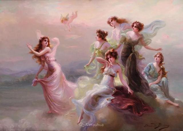 法国画家油画中的仙女
