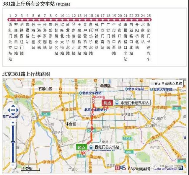 1,381路:西红门公交场站→永定门长途汽车站方向增设菜户营桥北站