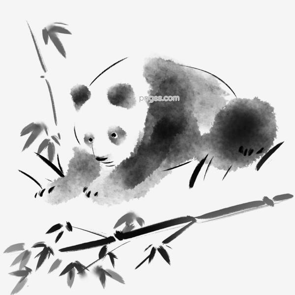 水墨风格动物大熊猫可爱中国画中国风水彩风png搜索网 精选免抠素材 透明png图片分享下载 Pngss Com