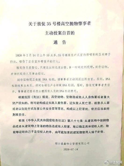 DNA检测通告吓出高空抛物肇事者,一个玉米引发的事件