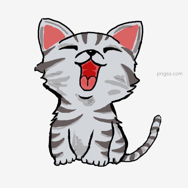 灰色卡通猫咪卡通动物png搜索网 精选免抠素材 透明png图片分享下载 Pngss Com