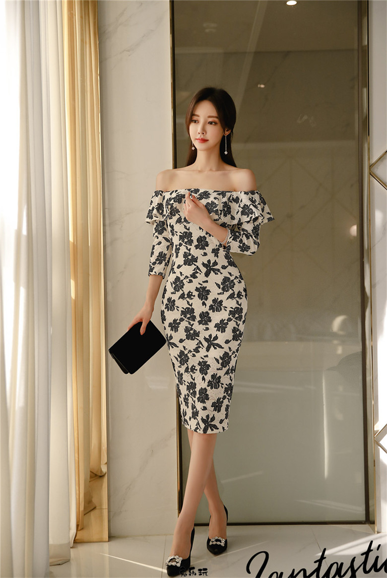 孙允珠：光影四叶草华沙波尔卡晚礼裙