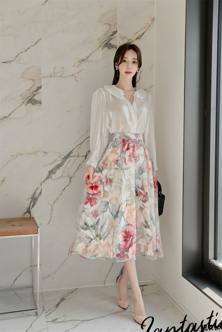 孙允珠：蜜沁娇蕊红菱雪纺婉约公主裙